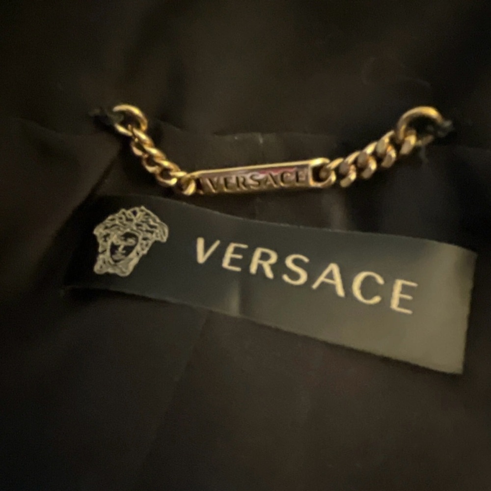 GIANNI VERSACE Leather Top Vest Jacket SZ40 Italy 6 USA Bolero 90s woman’s black - Picture 9 of 16